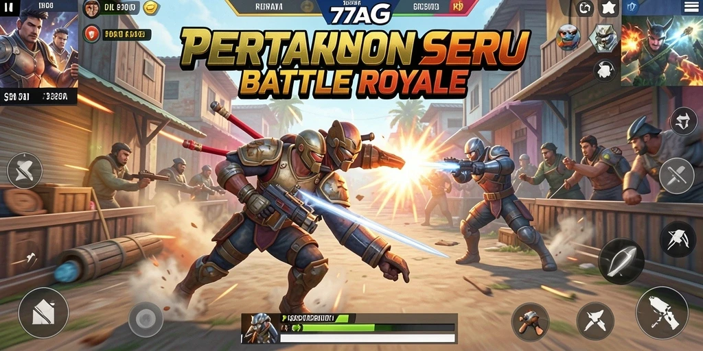 Gameplay Battle Royale yang seru dan mendebarkan di 77AG.