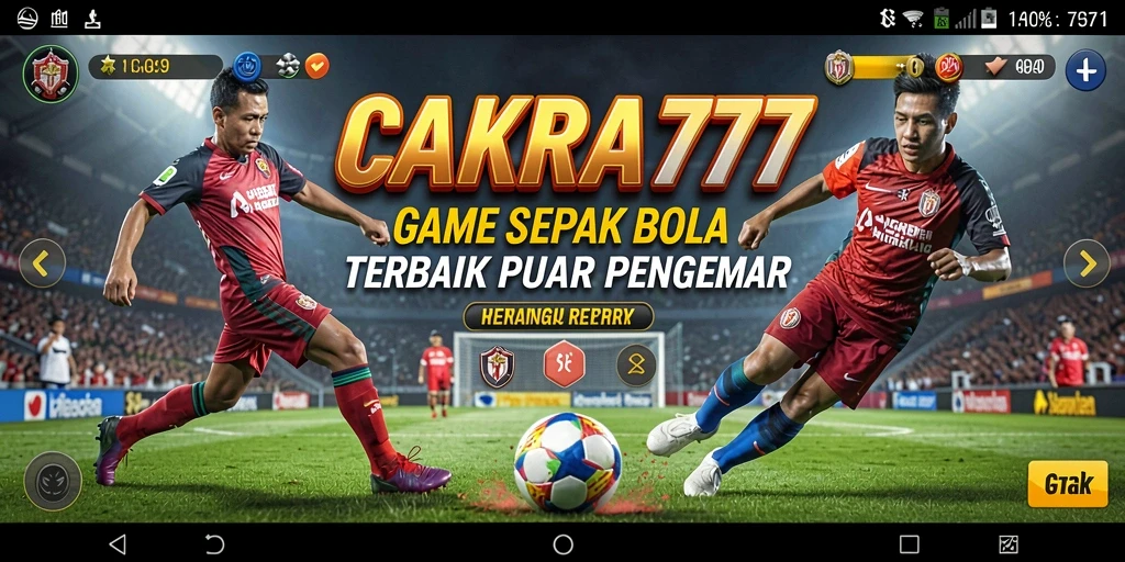 Tampilan mendebarkan dari gameplay sepak bola di CAKRA777.