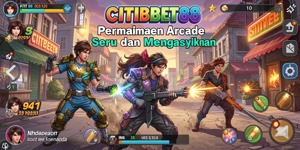 Tampilan gameplay menarik CITIBET88 dalam suasana Arcade.