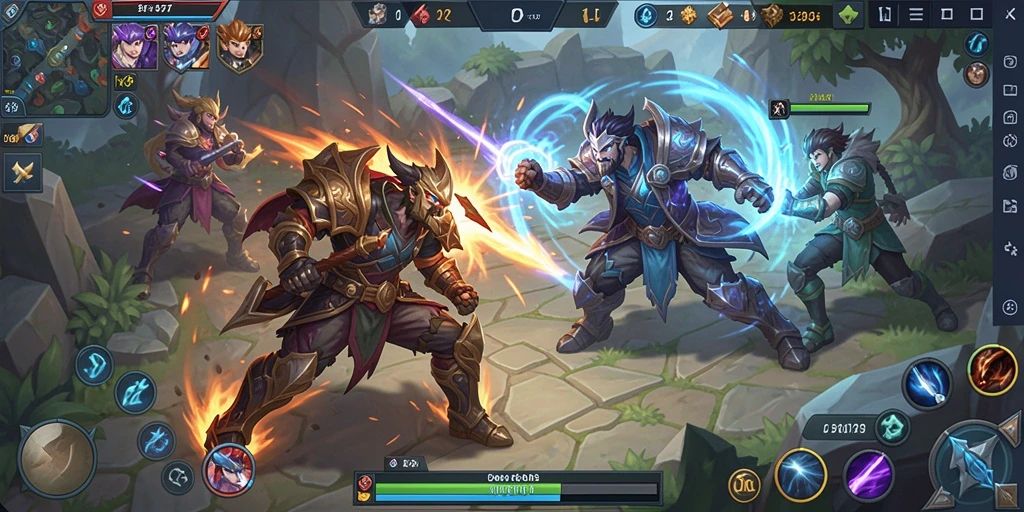 Screenshot COO77 menampilkan aksi seru dalam permainan MOBA.