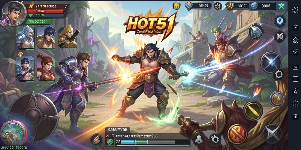 Tangkapan layar menunjukkan gameplay mendebarkan dari <strong>HOT51</strong> dengan pertempuran strategis yang epik.