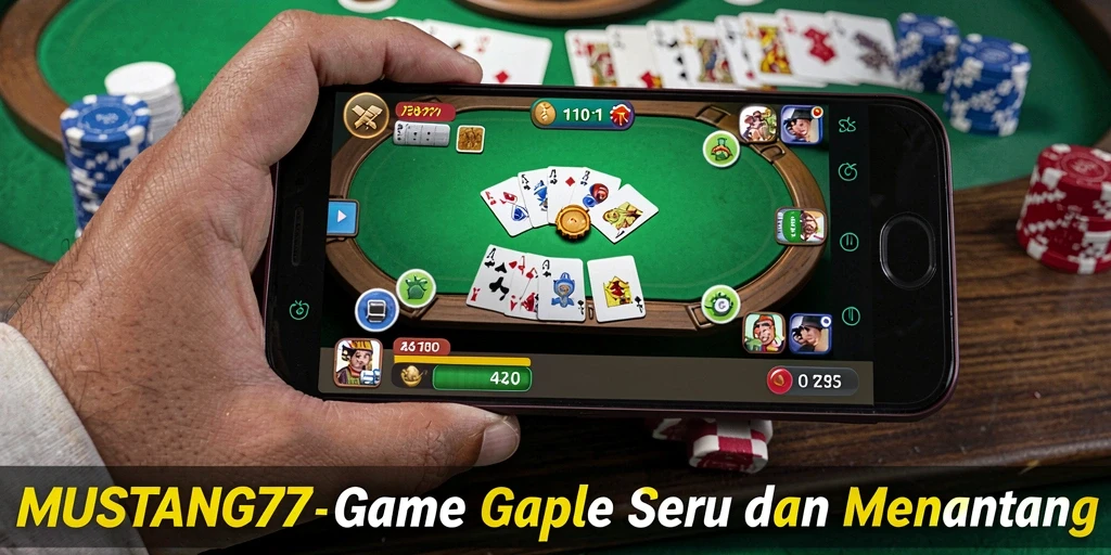 Tampilan gameplay Gaple yang seru dan mendebarkan.