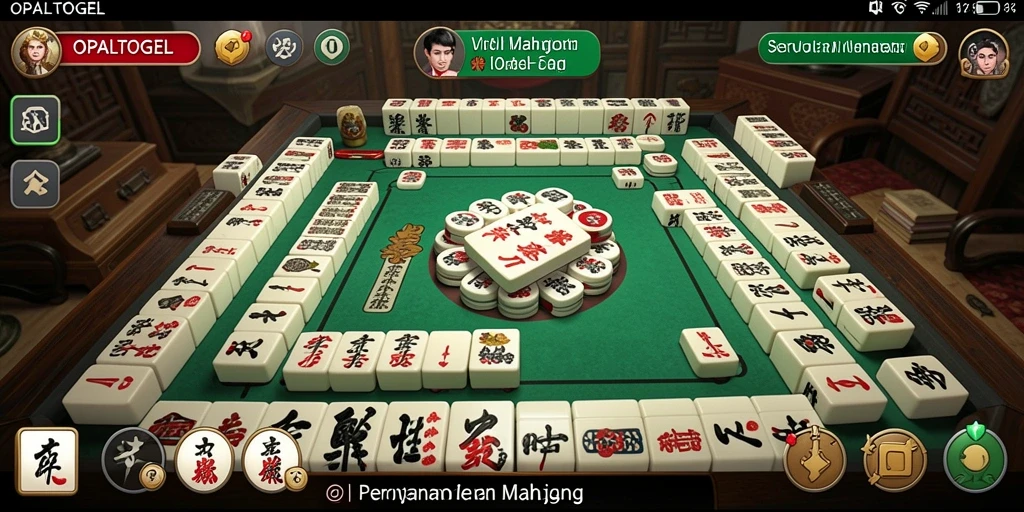 Tampilan gameplay seru dari OPALTOGEL menunjukkan suasana Mahjong yang menantang.