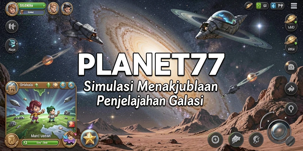 Gameplay seru PLANET77 dalam eksplorasi luar angkasa.