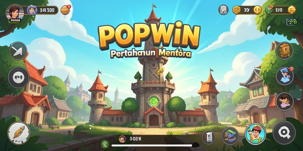 Screenshot gameplay menegangkan dari game Tower Defense POPWIN.