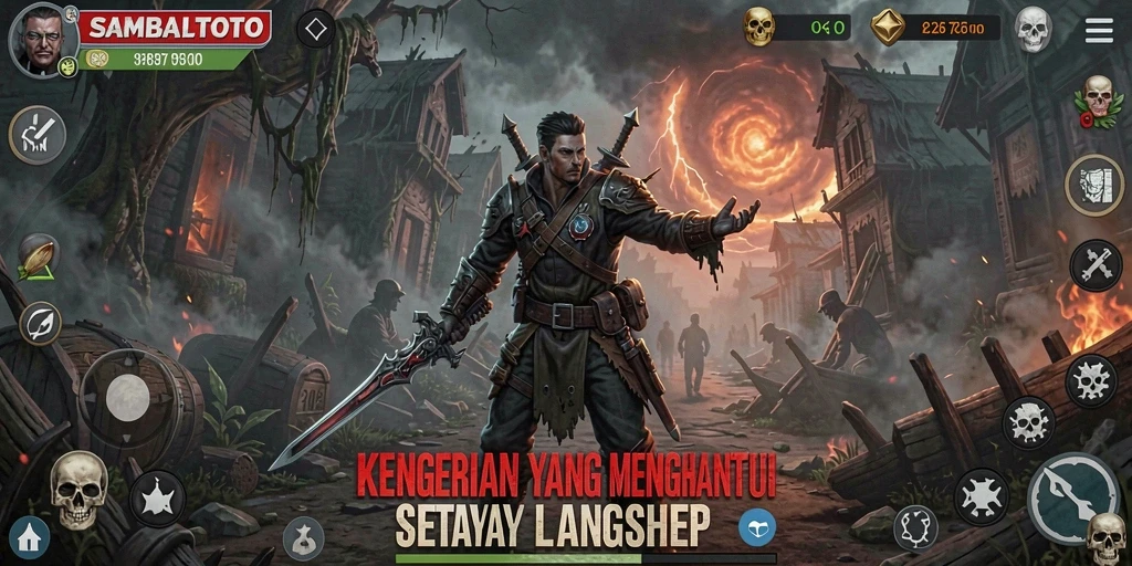 Screenshot menampilkan gameplay yang mencekam dari SAMBALTOTO dengan suasana horror yang mendalam.