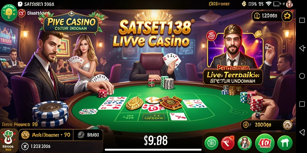 Screenshot SATSET138 menampilkan gameplay Live Casino yang menarik dan interaktif.