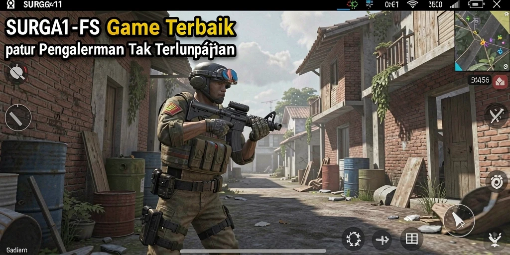 Screenshot menunjukkan aksi menegangkan dalam game FPS SURGA11.