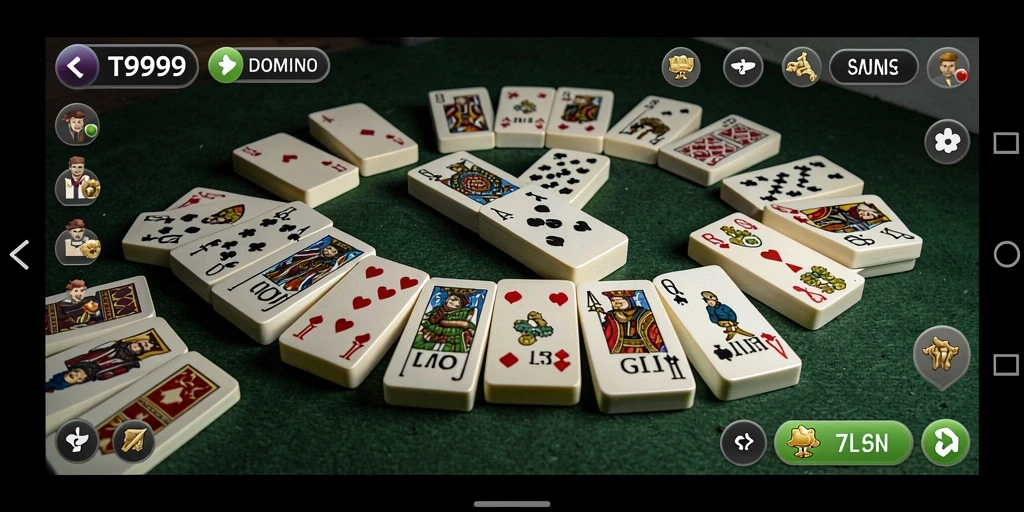 Screenshot gameplay menampilkan serunya bermain Domino di T9999.